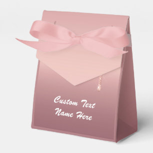 Rose Gold Blush Glitter Text Name Favour Box Gift
