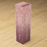 Rose Gold Blush Glitter Wine Box with Custom Text<br><div class="desc">personalized Wine Boxes with Rose Gold Blush Glitter Sparkle Drips Custom Text Pink Modern Wine Box Gift - Add Your Unique Text or Remove Text - Make Your Special Gift - Resize and move or remove and add text / elements with Customization tool. Design by MIGNED. Please see my other...</div>