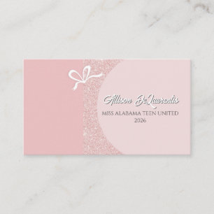 Rose Gold Blush Glitz Pageant Business Card