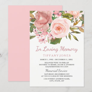 Rose Gold Blush Memorial Faire-part Service