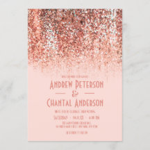 Rose Gold Blush Mermaid Glitter Gradient Wedding