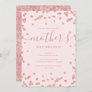 Rose Gold Blush Mother's Day Brunch Invitation
