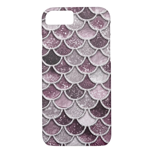 Rose Gold Blush Ombre Glitter Mermaid Scales Case-Mate iPhone Case (Back)