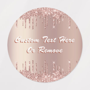 Rose Gold Blush Parties scintillant Étiquettes Tex