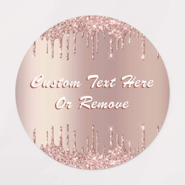 Rose Gold Blush Parties scintillant Étiquettes Tex (Design 3)