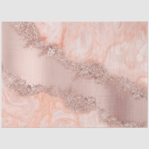 Rose Gold Blush Pink Agate Geode Glitter Tissue Paper
