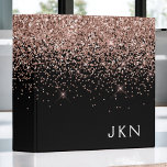 Rose Gold Blush Pink Black Glitter Monogram Binder<br><div class="desc">Rose Gold - Blush Pink and Black Sparkle Glitter Monogram Name Binder. This makes the perfect sweet 16 birthday,  wedding,  bridal shower,  anniversary,  baby shower or bachelorette party gift for someone that loves glam luxury and chic styles.</div>