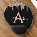 Rose Gold - Blush Pink Black Glitter Monogram Name Gel Mouse Pad<br><div class="desc">Rose Gold - Blush Pink and Black Sparkle Glitter Monogram Name and Initial Mousepad (Mouse Pad). This makes the perfect sweet 16 birthday,  wedding,  bridal shower,  anniversary,  baby shower or bachelorette party gift for someone that loves glam luxury and chic styles.</div>