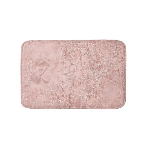 Rose Gold Blush Pink Crystal Glass Luxury Pink Bath Mat