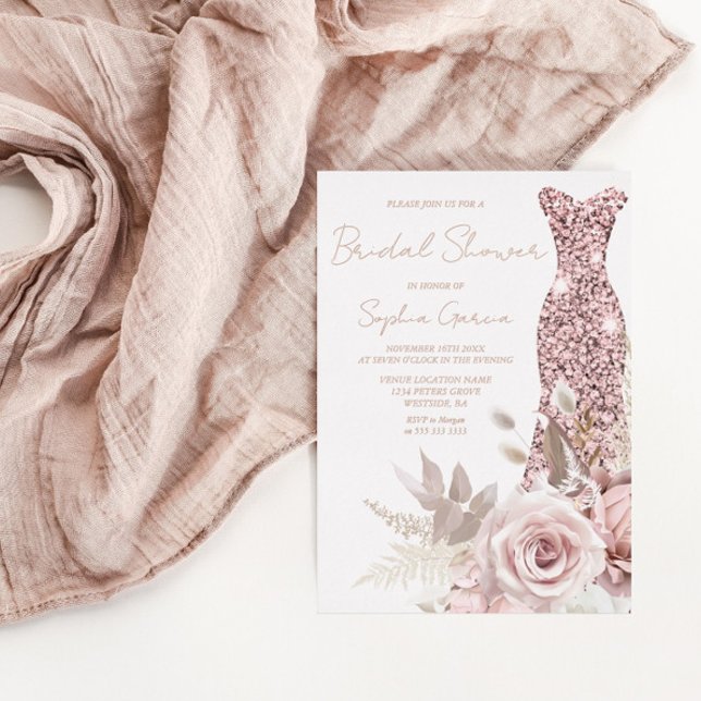 Rose Gold, Blush Pink Dress Bridal Shower Real (Creator Uploaded)