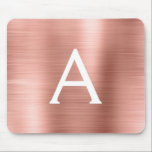 Rose Gold Blush Pink Foil Monogram Name Mouse Pad<br><div class="desc">Blush Pink - Rose Gold Faux Brushed Metal Metallic Stainless Steel Monogram Name Monogram Mousepad. This monogrammed Mousepad can be customized to include your first name and initial and is perfect for school or the office and makes a great Christmas or Birthday Gift.</div>