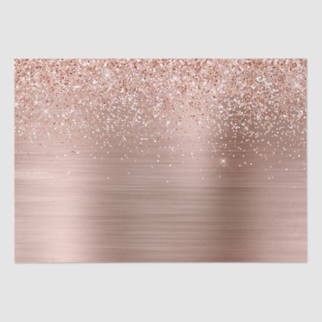 Rose Gold Blush Pink Glam Glitter Tissue Paper (Front)