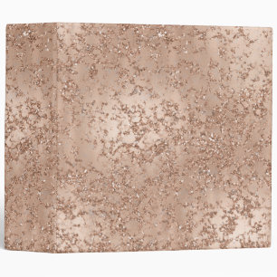Rose Gold Blush Pink Glam Sparkle Crackle Chic Binder