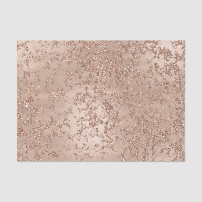Rose Gold Blush Pink Glam Sparkle Crackle Chic Tissue Paper (Front)
