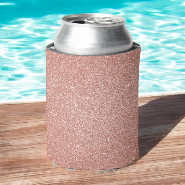 Rose Gold -Blush Pink Glitter and Sparkle Can Cooler (Creator Uploaded)