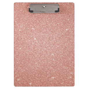 Rose Gold -Blush Pink Glitter and Sparkle Clipboard