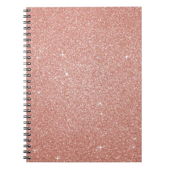 Rose Gold -Blush Pink Glitter and Sparkle Notebook (Front)