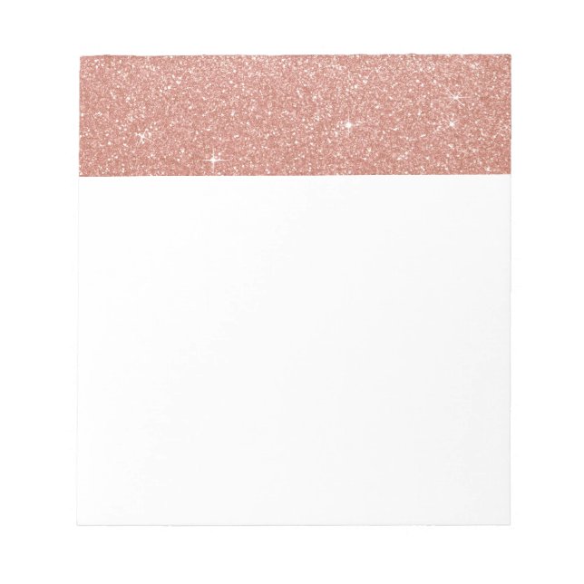 Rose Gold -Blush Pink Glitter and Sparkle Notepad (Front)