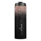 Rose Gold Blush Pink Glitter Girly Monogram Name