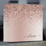 Rose Gold - Blush Pink Glitter Metal Monogram Name Binder<br><div class="desc">Rose Gold - Blush Pink Faux Foil Metallic Sparkle Glitter Brushed Metal Monogram Name Binder. This makes the perfect sweet 16 birthday,  wedding,  bridal shower,  anniversary,  baby shower or bachelorette party gift for someone that loves glam luxury and chic styles.</div>