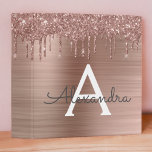 Rose Gold - Blush Pink Glitter Metal Monogram Name Binder<br><div class="desc">Rose Gold - Blush Pink Faux Foil Metallic Sparkle Glitter Brushed Metal Monogram Name and Initial Planner Binder. This makes the perfect sweet 16 birthday,  wedding,  bridal shower,  anniversary,  baby shower or bachelorette party gift for someone that loves glam luxury and chic styles.</div>