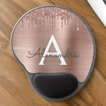 Rose Gold - Blush Pink Glitter Metal Monogram Name Gel Mouse Pad<br><div class="desc">Rose Gold - Blush Pink  Faux Foil Metallic Sparkle Glitter Brushed Metal Monogram Name and Initial Mousepad (Mouse Pad). This makes the perfect sweet 16 birthday,  wedding,  bridal shower,  anniversary,  baby shower or bachelorette party gift for someone that loves glam luxury and chic styles.</div>