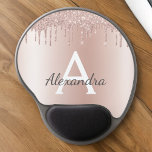 Rose Gold - Blush Pink Glitter Metal Monogram Name Gel Mouse Pad<br><div class="desc">Rose Gold - Blush Pink  Faux Foil Metallic Sparkle Glitter Brushed Metal Monogram Name and Initial Mousepad (Mouse Pad). This makes the perfect sweet 16 birthday,  wedding,  bridal shower,  anniversary,  baby shower or bachelorette party gift for someone that loves glam luxury and chic styles.</div>
