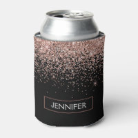 Rose Gold Blush Pink Glitter Monogram Girly
