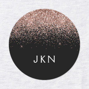 Rose Gold Blush Pink Glitter Monogram Initials