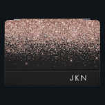 Rose Gold Blush Pink Glitter Monogram Initials iPad Pro Cover<br><div class="desc">Rose Gold - Blush Pink and Black Faux Foil Metallic Sparkle Glitter  Monogram Name Laptop Case. This makes the perfect sweet 16 birthday,  wedding,  bridal shower,  anniversary,  baby shower or bachelorette party gift for someone that loves glam luxury and chic styles.</div>