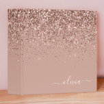 Rose Gold Blush Pink Glitter Script Monogram Girly Binder<br><div class="desc">Rose Gold - Blush Pink Sparkle Glitter Script Monogram Name Binder. This makes the perfect sweet 16 birthday,  wedding,  bridal shower,  anniversary,  baby shower or bachelorette party gift for someone that loves glam luxury and chic styles.</div>