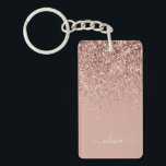Rose Gold Blush Pink Glitter Script Monogram Girly Keychain<br><div class="desc">Rose Gold - Blush Pink Sparkle Glitter Script Monogram Name Keychain. This makes the perfect sweet 16 birthday,  wedding,  bridal shower,  anniversary,  baby shower or bachelorette party gift for someone that loves glam luxury and chic styles.</div>