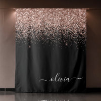 Rose Gold Blush Pink Glitter Script Monogram Girly