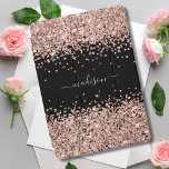 Rose Gold - Blush Pink Glitter Sparkle Name  iPad Pro Cover<br><div class="desc">Rose Gold - Blush Pink Glitter Sparkle Name IPad Pro Cover:
Elegant Chich Glitter Phone Cases & Covers. Personalize with your name,  monogram,  initial or text. You can change text colour and font style using the customize it further option.</div>