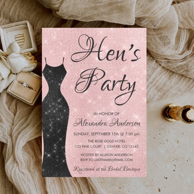 Rose Gold - Blush Pink Hen's Party Invitation (Creator Uploaded)