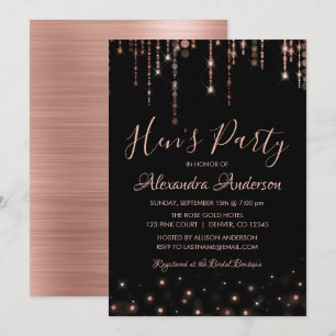 Rose Gold - Blush Pink Hen's Party Invitation