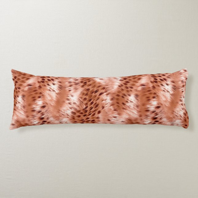 Rose Gold Blush Pink Leopard Body Pillow (Front)