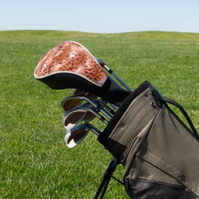 Rose Gold Blush Pink Leopard Golf Head Cover (In Situ)