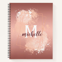 Rose Gold Blush Pink Monogram