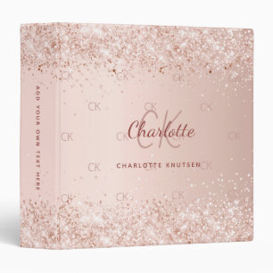 Rose gold blush pink name binder