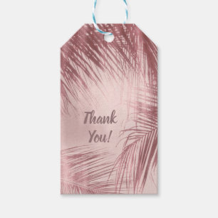Rose Gold Blush Pink Palm Trees Tropical Wedding Gift Tags