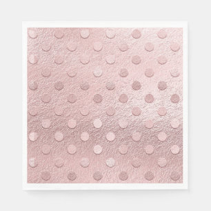 Rose Gold Blush Pink Polka Dot  Napkin