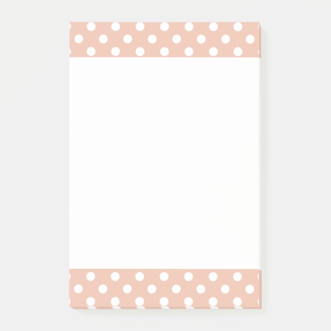 Rose gold/blush pink polka dots Post-It note pad (Front)
