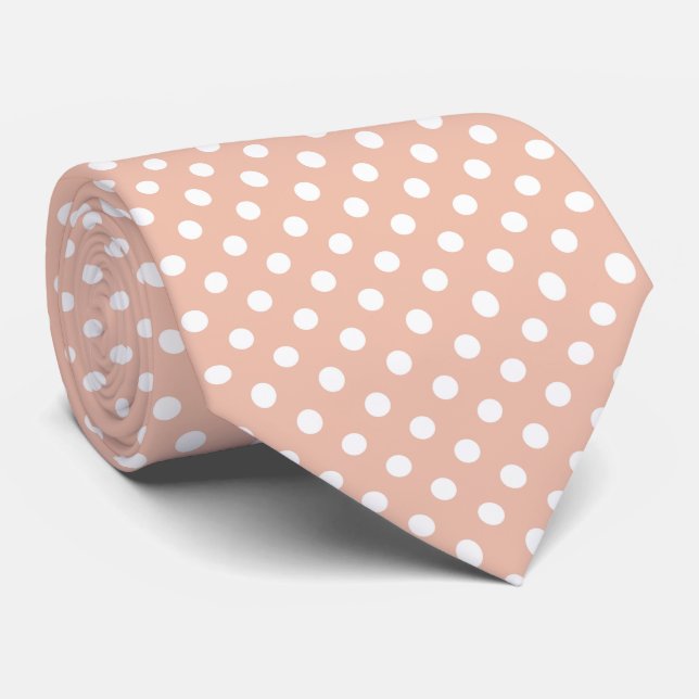 Rose gold/blush polka dots tie (Rolled)