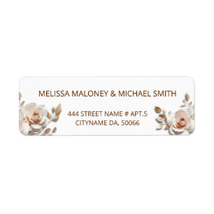 Rose Gold Blush Rose 3D Floral