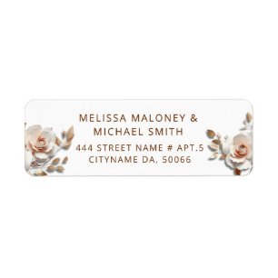 Rose Gold Blush Rose 3D Floral