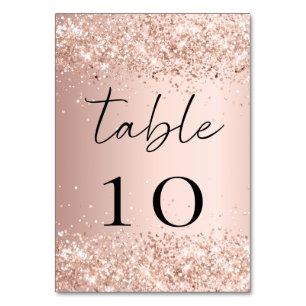 Rose gold blush table number