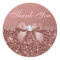 Rose Gold Blush Thank You Glitter Diamonds Bow