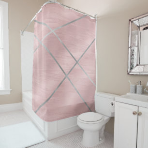 Rose Gold Blushing Pink & Silver Lines