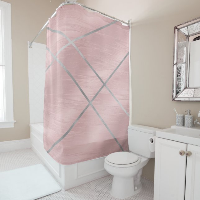 Rose Gold Blushing Pink & Silver Lines (In Situ)
